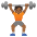 Person Lifting Weights Medium Dark Skin Tone Emoji from Noto Emoji Set