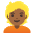 Person Medium Dark Skin Tone Blond Hair Emoji from Noto Emoji Set