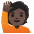 Person Raising Hand Dark Skin Tone Emoji from Noto Emoji Set