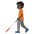 Person With White Cane Dark Skin Tone Emoji from Noto Emoji Set