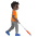 Person With White Cane Facing Right Dark Skin Tone Emoji from Noto Emoji Set