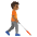 Person With White Cane Facing Right Medium Dark Skin Tone Emoji from Noto Emoji Set