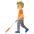 Person With White Cane Medium Light Skin Tone Emoji from Noto Emoji Set