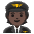Pilot Dark Skin Tone Emoji from Noto Emoji Set