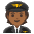 Pilot Medium Dark Skin Tone Emoji from Noto Emoji Set