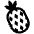 Pineapple High Contrast Emoji from Fluent Emoji High Contrast Set