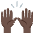 Raising Hands Dark Skin Tone Emoji from Noto Emoji Set