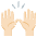 Raising Hands Light Skin Tone Emoji from Noto Emoji Set