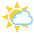 Sun Behind Small Cloud Emoji from EmojiTwo Colors Set
