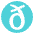 Theta Symbol In Blue Circle Emoji from EmojiTwo Colors Set
