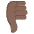 Thumbs Down Dark Skin Tone Emoji from EmojiTwo Colors Set