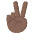 Victory Hand Dark Skin Tone Emoji from EmojiTwo Colors Set