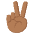 Victory Hand Medium Dark Skin Tone Emoji from EmojiTwo Colors Set