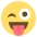 Winking Face With Tongue Emoji from EmojiTwo Colors Set