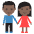 Woman And Man Holding Hands Dark Skin Tone Emoji from EmojiTwo Colors Set