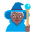 Woman Mage Flat Medium Dark Emoji from Fluent Emoji Flat Set
