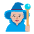 Woman Mage Flat Medium Light Emoji from Fluent Emoji Flat Set