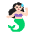 Woman Merpeople Flat Light Emoji from Fluent Emoji Flat Set