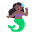 Woman Merpeople Flat Medium Dark Emoji from Fluent Emoji Flat Set