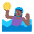 Woman Playing Water Polo Flat Medium Dark Emoji from Fluent Emoji Flat Set