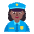 Woman Police Officer Flat Medium Dark Emoji from Fluent Emoji Flat Set