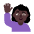 Woman Raising Hand Flat Dark Emoji from Fluent Emoji Flat Set