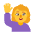 Woman Raising Hand Flat Default Emoji from Fluent Emoji Flat Set