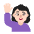 Woman Raising Hand Flat Light Emoji from Fluent Emoji Flat Set