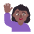 Woman Raising Hand Flat Medium Dark Emoji from Fluent Emoji Flat Set