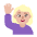 Woman Raising Hand Flat Medium Light Emoji from Fluent Emoji Flat Set