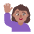 Woman Raising Hand Flat Medium Emoji from Fluent Emoji Flat Set