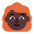 Woman Red Hair Flat Dark Emoji from Fluent Emoji Flat Set