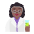 Woman Scientist Flat Medium Dark Emoji from Fluent Emoji Flat Set