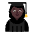 Woman Student Flat Dark Emoji from Fluent Emoji Flat Set
