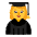 Woman Student Flat Default Emoji from Fluent Emoji Flat Set