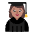 Woman Student Flat Medium Emoji from Fluent Emoji Flat Set