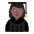 Woman Student Flat Medium Dark Emoji from Fluent Emoji Flat Set