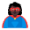Woman Superhero Flat Dark Emoji from Fluent Emoji Flat Set
