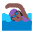 Woman Swimming Flat Medium Dark Emoji from Fluent Emoji Flat Set