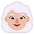 Woman White Hair Flat Medium Light Emoji from Fluent Emoji Flat Set