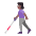 Woman With White Cane Flat Medium Dark Emoji from Fluent Emoji Flat Set