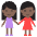 Women Holding Hands Dark Skin Tone Emoji from EmojiTwo Colors Set