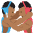 Wrestlers Tone 4 Emoji from EmojiTwo Colors Set