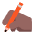 Writing Hand Flat Medium Dark Emoji from Fluent Emoji Flat Set