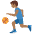 Man Bouncing Ball Medium Dark Skin Tone Emoji from Twemoji Set