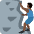 Man Climbing Dark Skin Tone Emoji from Twemoji Set