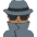 Man Detective Medium Dark Skin Tone Emoji from Twemoji Set