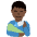 Man Feeding Baby Dark Skin Tone Emoji from Twemoji Set