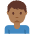 Man Frowning Medium Dark Skin Tone Emoji from Twemoji Set