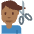 Man Getting Haircut Medium Dark Skin Tone Emoji from Twemoji Set